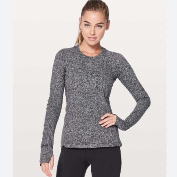Lululemon Runderful Long Sleeve Running Sweater Top Size 4 Heathered Grey - Picture 1 of 9